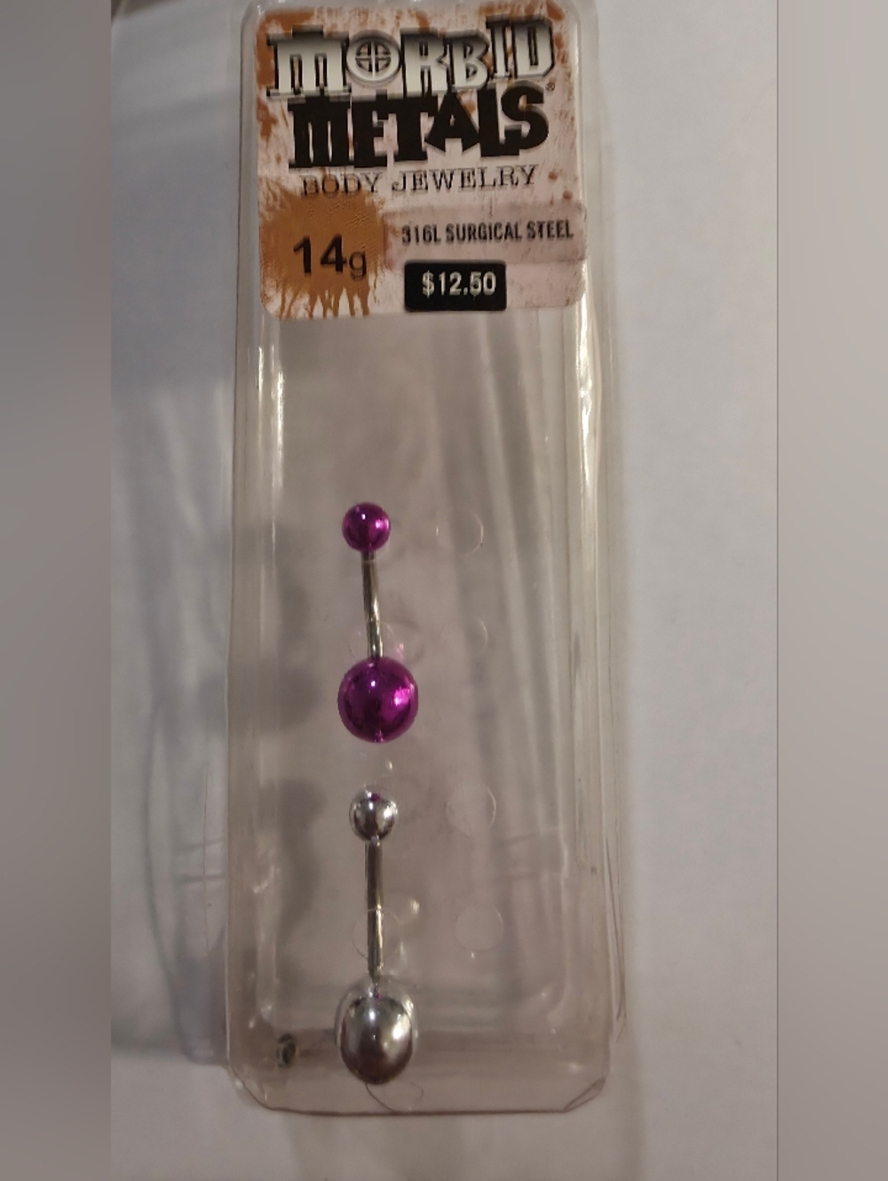 Womsns Morbid Metals Purple and Silver Belly Ring Set
